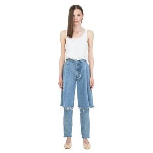 Blue demi denims high-waisted jeans